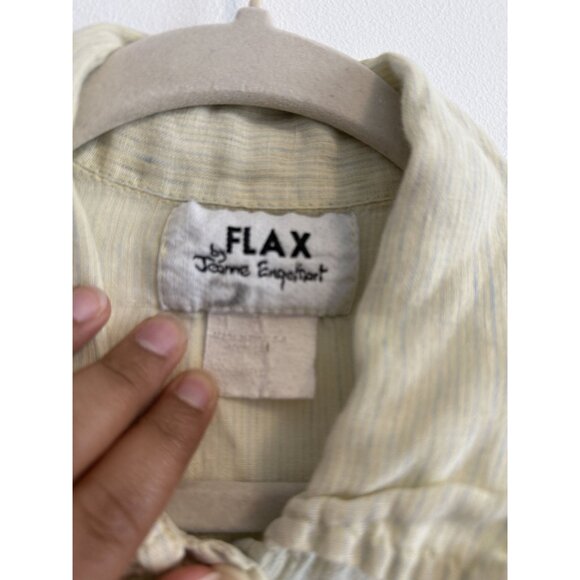 Flax Women's Green Button down Sleeveless Collard Top Size Small Bohemian - Picture 3 of 5